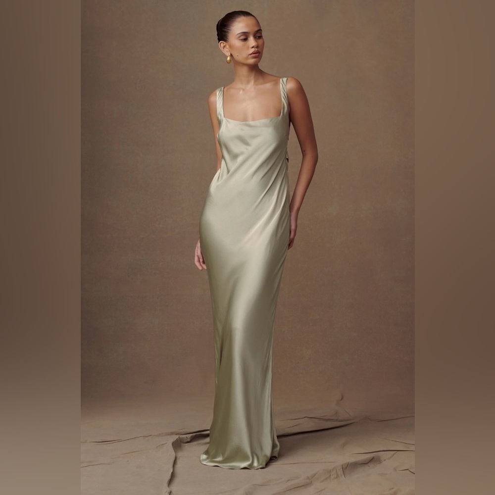 Silk Sage Green Dress NEW Never Work Size XS